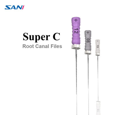 ملفات الأسنان K من الفولاذ المقاوم للصدأ ، 6pcs / Box Hand Reamer Dental